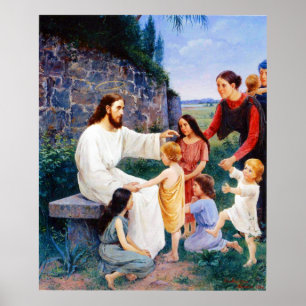 Poster Jesus Abençoa as Crianças Elin Danielson-Gambogi