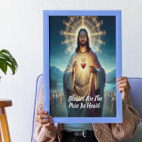 Jesus abençoando o puro coração entre muitos