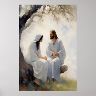 Poster Jesus Abraçando Mulher Jesus Pintura Arte Bíblica