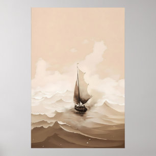 Poster Jesus Acalmando a Tempestade Milagre da Bíblia em