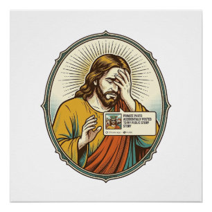 Pôster Jesus Adicionou à História em vez de Mensagem Dire