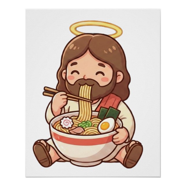 Pôster Jesus also likes ramen (Frente)