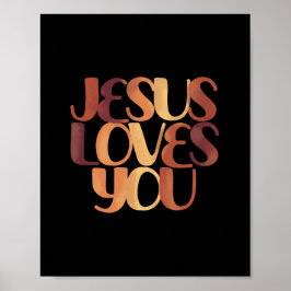 Poster Jesus ama Design da tipografia cristã