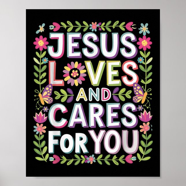 Poster Jesus Ama E Cuida De Você (Frente)