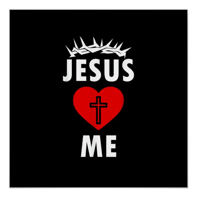Pôster Jesus Ama ME Cristão Religioso (Frente)