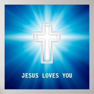 Poster Jesus ama-o cruz religiosa de  