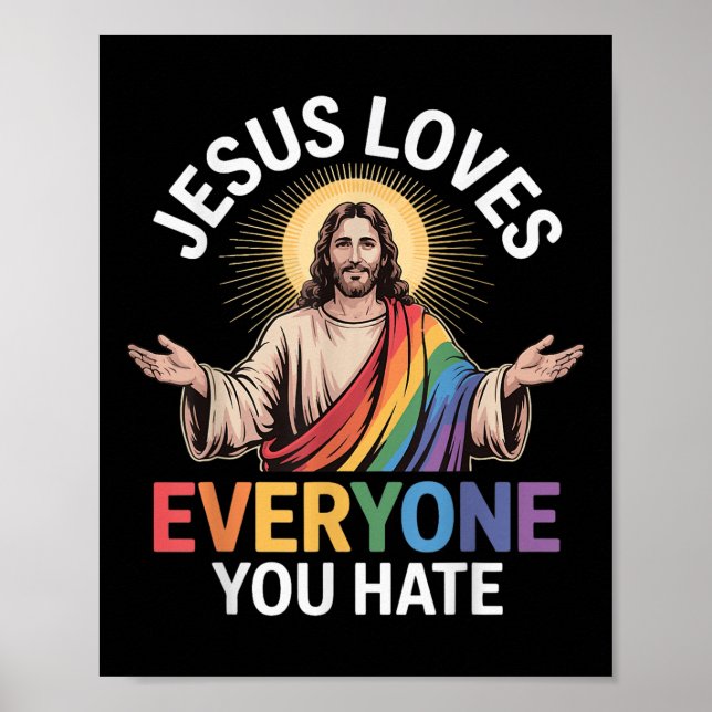 Poster Jesus ama todos que você odeia (Frente)