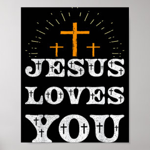 Poster Jesus Ama Você Cruz Cristã Fé