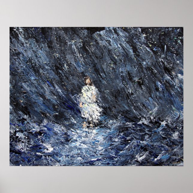 Poster Jesus andando na água (Frente)