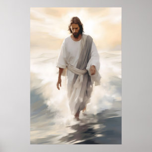 Poster Jesus andando sobre a água Jesus Cristo Páscoa Pin