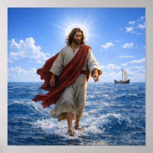 Poster Jesus andando sobre as águas