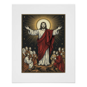 Pôster Jesus Antigo Glória Radiante Gravação Cristã De