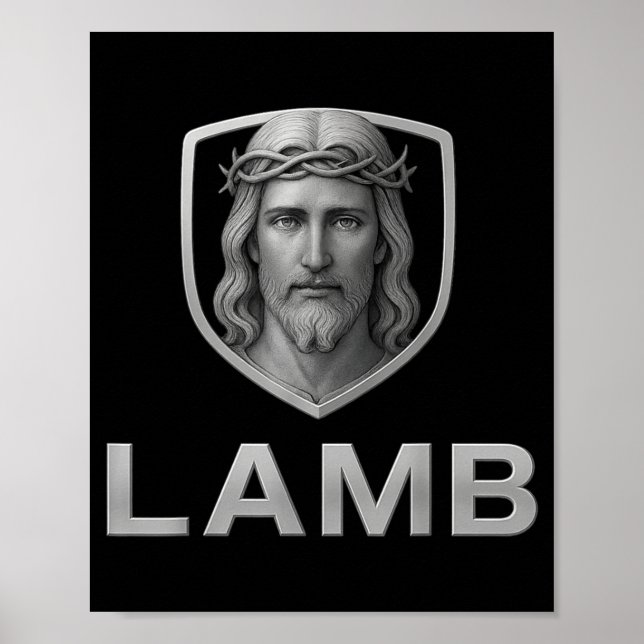 Poster Jesus As The Lamb Iconic Christian Image  (Frente)