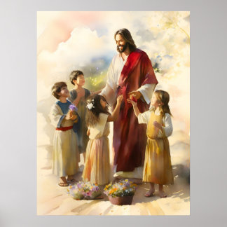 Poster Jesus Brinca Com Crianças