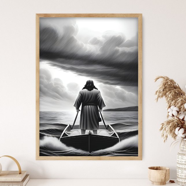 Poster Jesus Calms Storm, Hush Be Still, Jesus Art, Bible (Criador carregado)