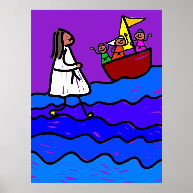 Pôster Jesus caminha na água (Frente)