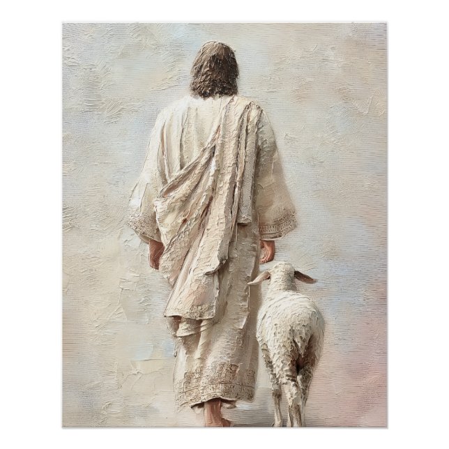Pôster Jesus Caminhando com o Cordeiro (Frente)