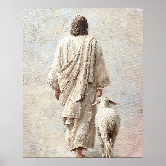 Poster Jesus Caminhando com o Cordeiro (Frente)