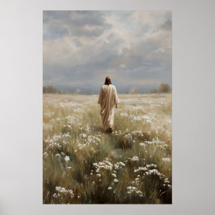 Poster Jesus Caminhando O Bom Pastor Ele Me Leva Jesus