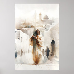 Poster Jesus Carregando a Cruz Paixão de Cristo