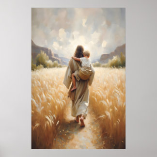 Poster Jesus Carrying Child Jesus and Boy Jesus and Kids 