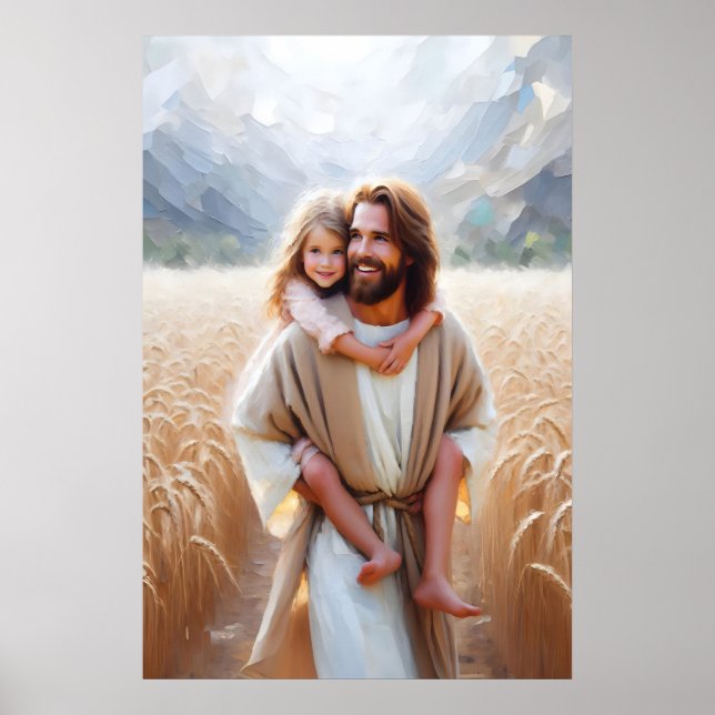 Poster Jesus Carrying Little Girl Jesus and Children Jesu (Frente)