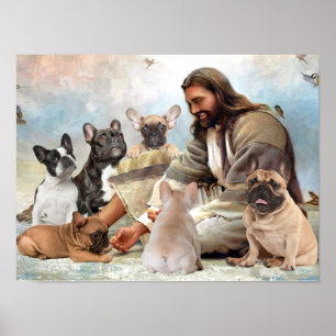 Poster Jesus cercou B?y Buldogue francês