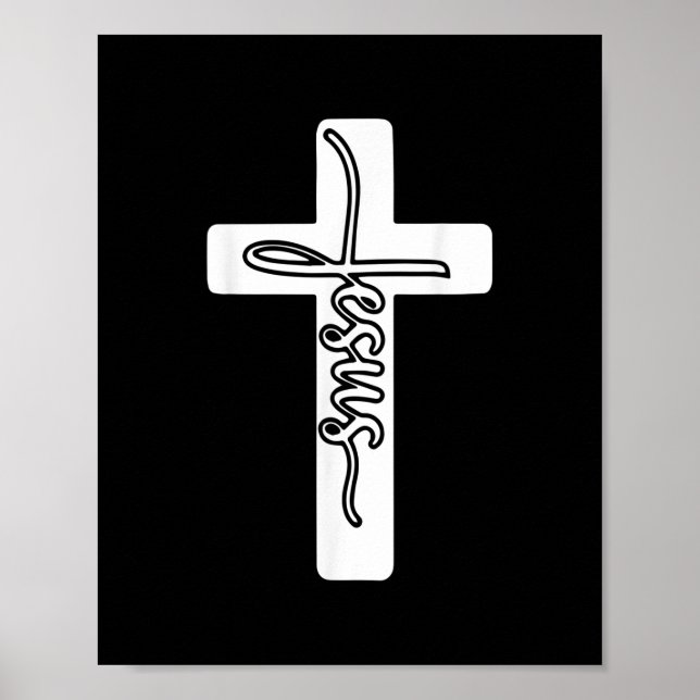 Poster Jesus Christ Cross Bible Verses Church God Faith C (Frente)