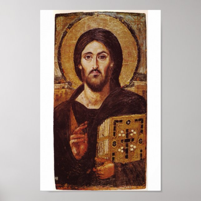 Poster Jesus Christ Pantocrator Christian Icon Print (Frente)