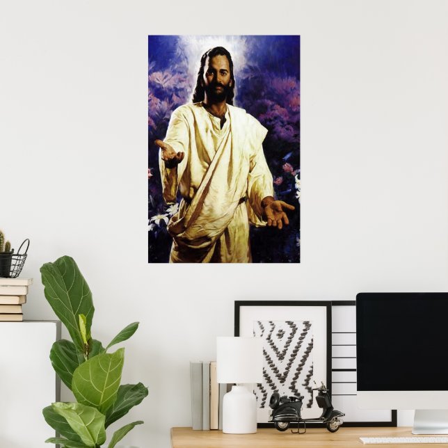 Poster Jesus com os braços abertos a você (Escritório em casa)