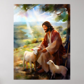 Poster Jesus com ovelha