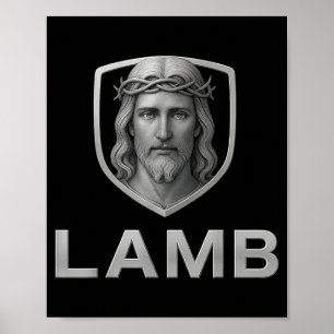 Poster Jesus Como O Cordeiro Imagem Cristã Icônica 