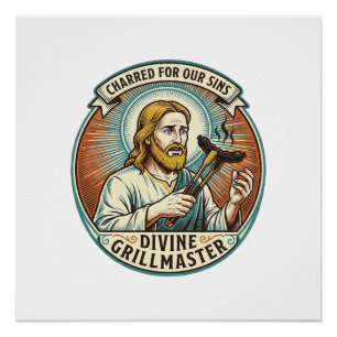Pôster Jesus Completamente Queimado Preto Cachorro-Quente