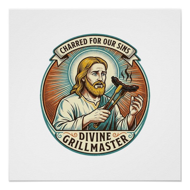 Pôster Jesus Completamente Queimado Preto Cachorro-Quente (Frente)