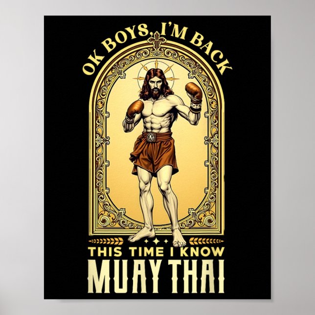 Poster Jesus conhece Muay Thai Boxing Mma (Frente)