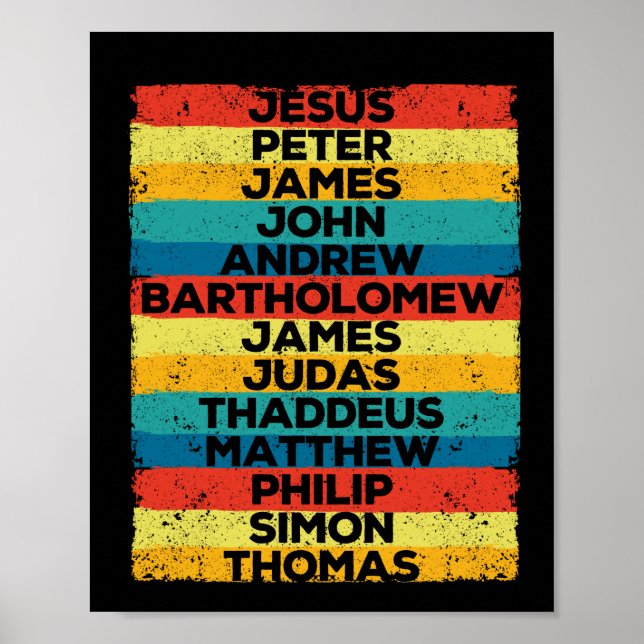 Poster Jesus Cristo 12 Apóstolos Discípulos Feliz Natal (Frente)