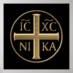 Pôster Jesus Cristo "3-D" dourado: Conquista