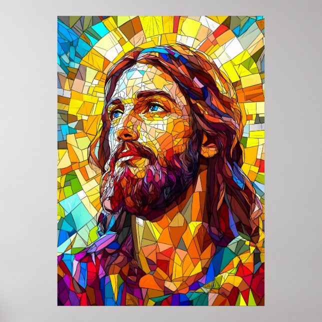 Poster Jesus Cristo - Arte Mosaica (Frente)
