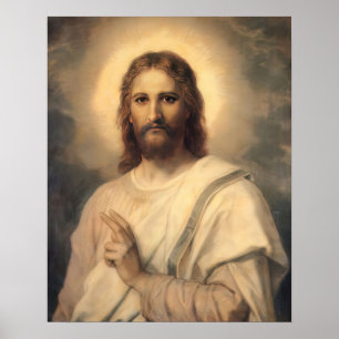 Poster Jesus Cristo Bênção de Hofmann