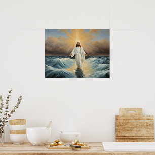 Poster Jesus Cristo Caminhando sobre as Águas
