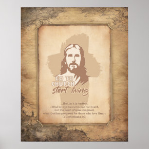 Poster Jesus Cristo. Christian Preacher Old Fashioning
