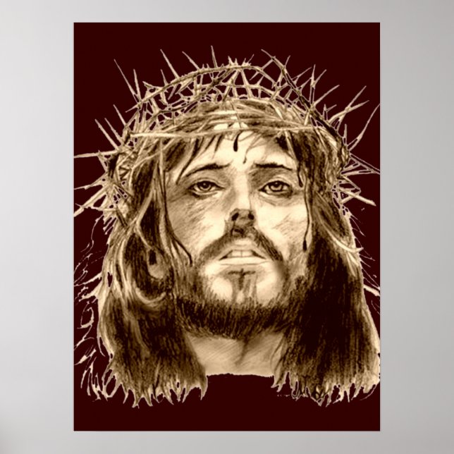 Poster Jesus Cristo com uma Coroa de Cornos (Frente)
