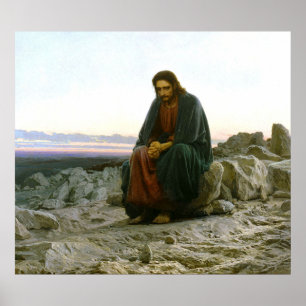 Poster Jesus Cristo, Cristo no deserto (meditação),