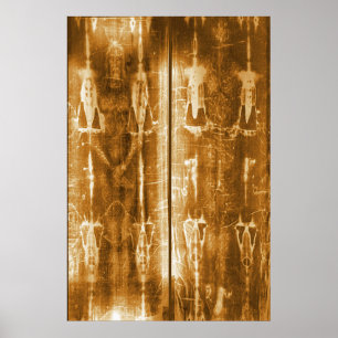 Poster Jesus Cristo de Turim, frente e verso da imagem ne