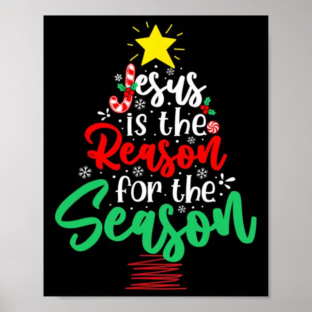 Poster Jesus Cristo É A Razão Do Natal Árvore De Natal  (Frente)