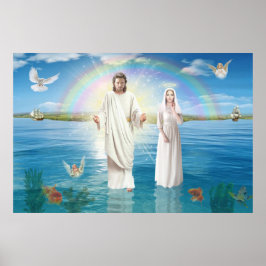 Poster Jesus Cristo e a Virgem Maria Regina Coeli