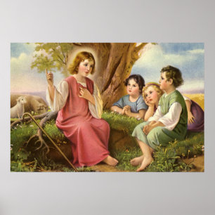 Pôster Jesus Cristo Ensinando Crianças, Religião Antiga
