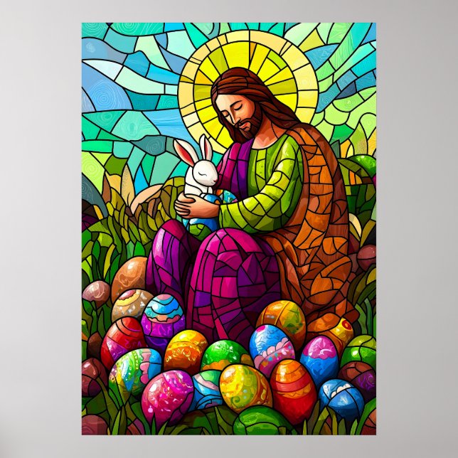 Poster Jesus Cristo Páscoa Vidro Apanhado (Frente)