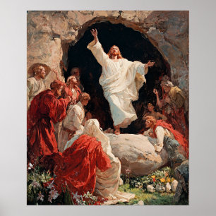 Poster Jesus Cristo Ressuscitando do Túmulo