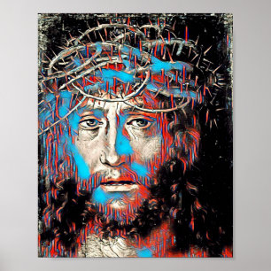 Poster Jesus Cristo Vestindo pintura Thorn Crown Abstrato